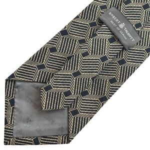 Robert Talbott Best of Class Silk Tie Geometric Pattern Black Tan Woven USA